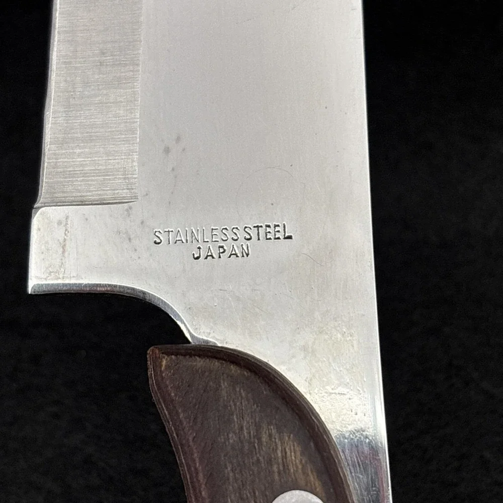 Vintage Full Extended Tang Chef's Knife Japan Stainless Steel Wood Handle 14in